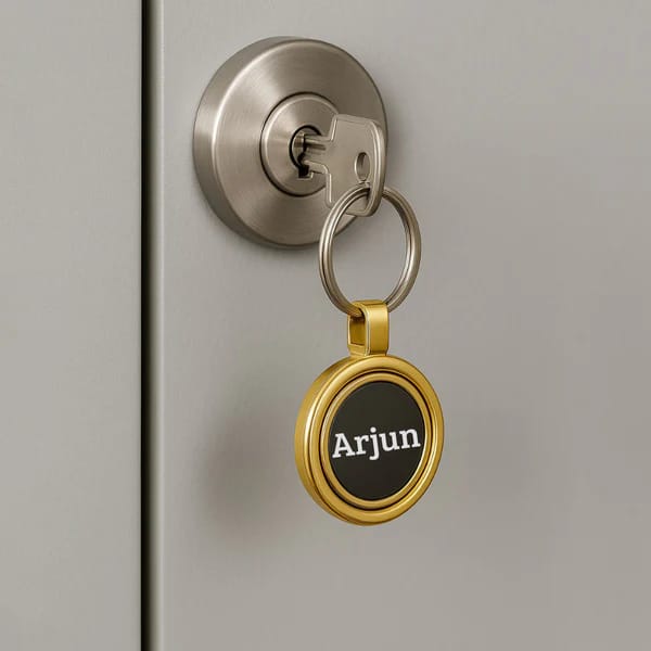Customized Round Logo and Name Keychain for Corporate Gifting
