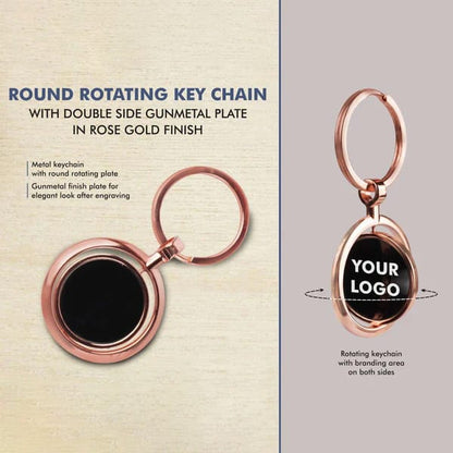Customized Round Logo and Name Keychain for Corporate Gifting