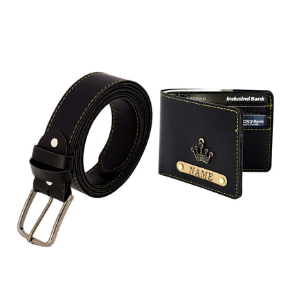 Wallet And Belt Black Combo