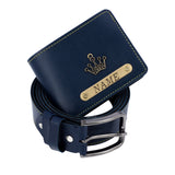 Wallet And Belt Blue Combo