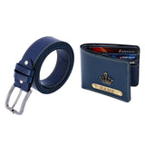 Wallet And Belt Blue Combo