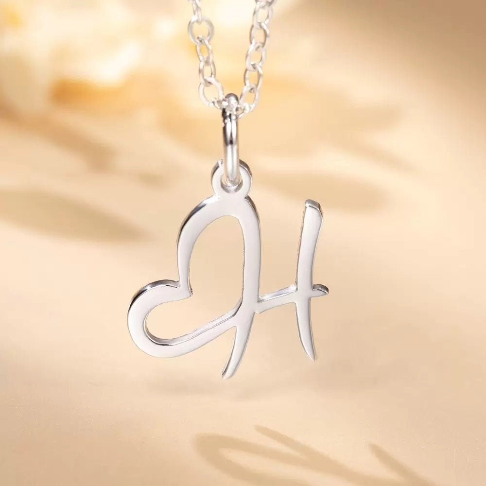 Custom Heart Initial Necklace