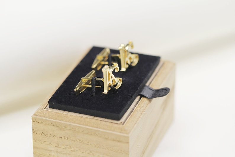 Customised Double Initials Square Cufflinks