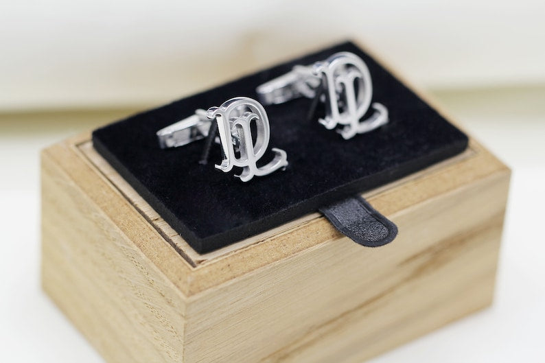 Customised Double Initials Square Cufflinks