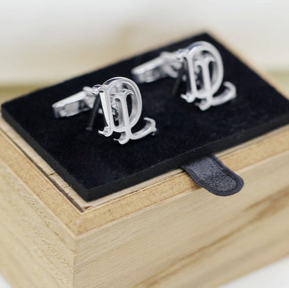 Customised Double Initials Square Cufflinks