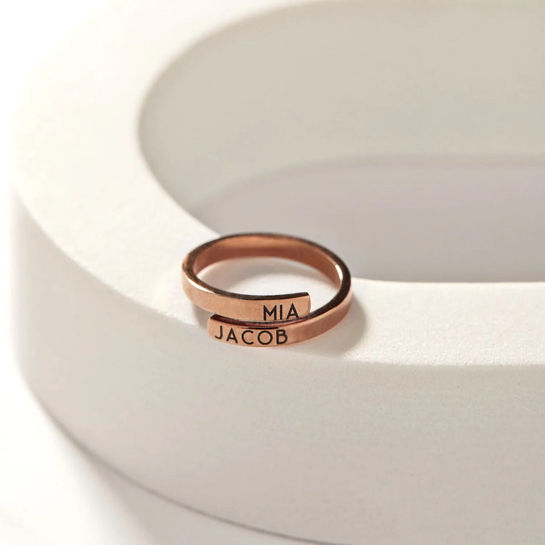 Customised Double Band Engraved Ring