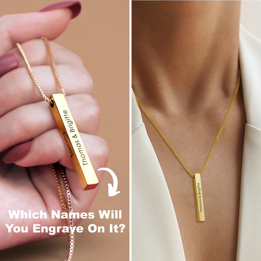 22carat Gold Plated Memory Bar Necklace