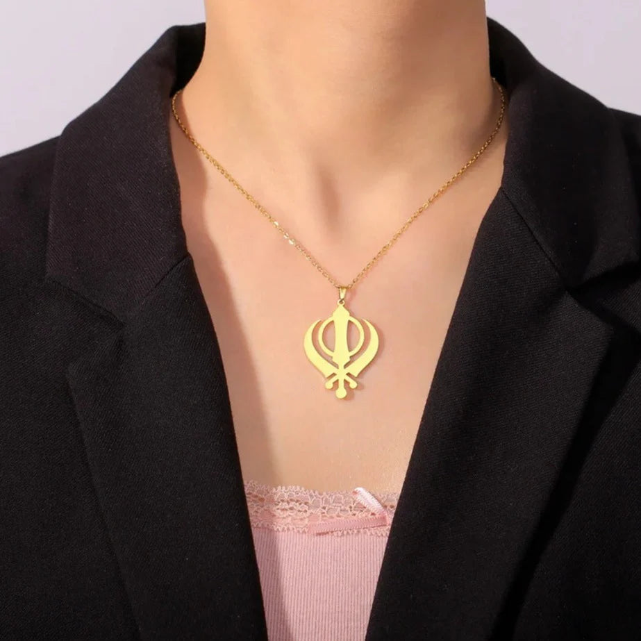 Khanda Sikh Pendant Necklace