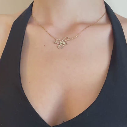 22K Gold Name Chain with Diamond Detailing