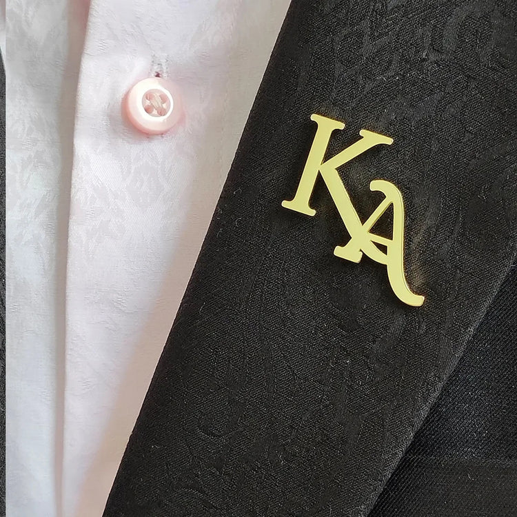 Personalised Double Initial Running Font Brooch