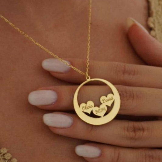 Three Names, One Heart: Personalized Name Necklace"