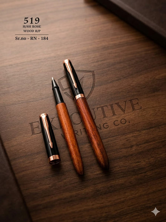 Personalized Signature Rosewood & Black Executive Rollerball Pen