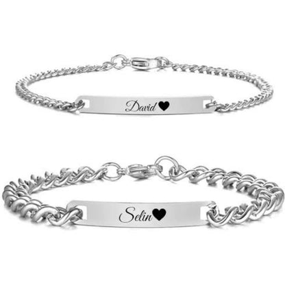 Timeless Couple Bracelets - Personalized, Anti-Tarnish Stainless Steel for Daily Style