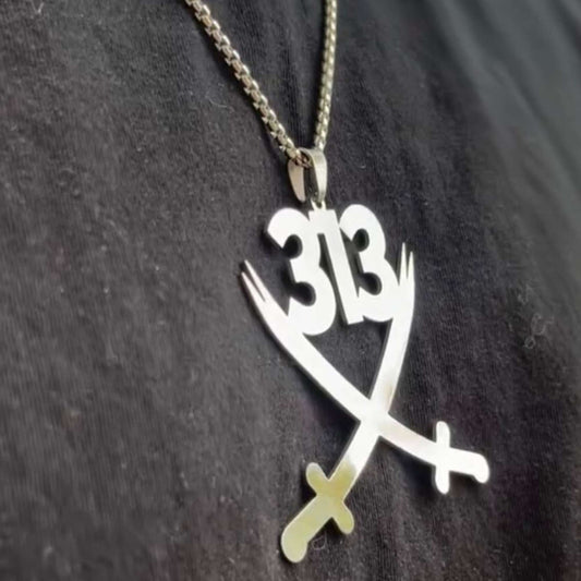 313 Pendant with Zulfikar | Gold & Silver Plated