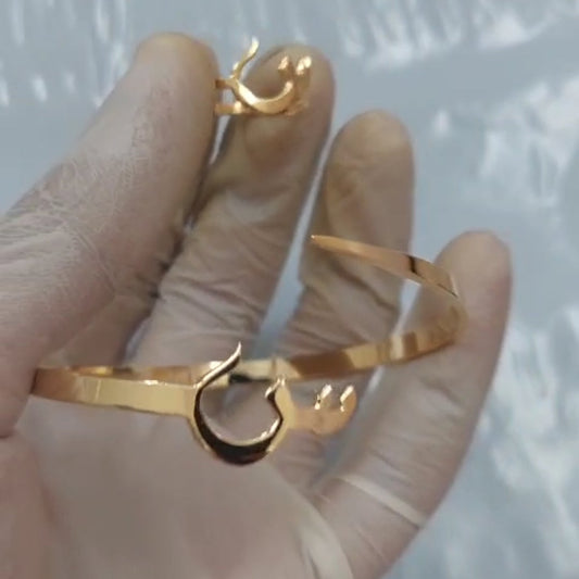 Arabic Initial Ring & Bangle Set – 12 Carat Gold Plated & 925 Silver Plated Anti-Tarnish Jewelry