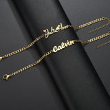 "Custom Engraved Name Bracelet with Anti-Tarnish Finish"