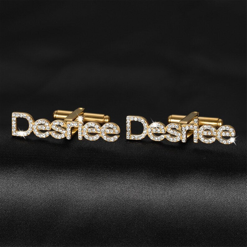 Radiance in Gold: Personalized Diamond-Studded 22K Cufflinks