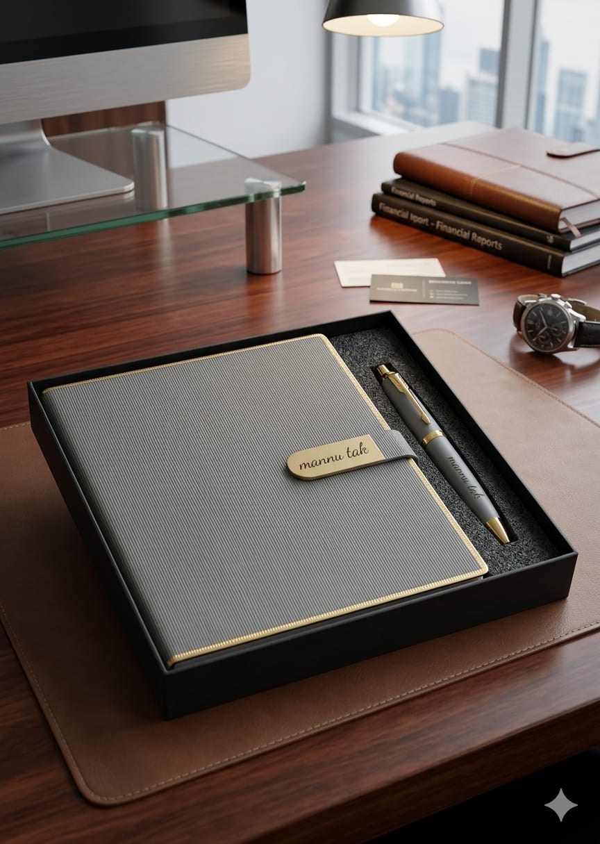 Personalized Executive A5 Diary & Matching Pen Premium Gift Set