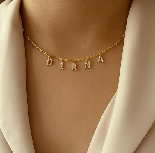 Premium & Elegant
Customised Name Choker with Diamond Studs – Luxury Personalised Jewellery- Anti-Tarnish