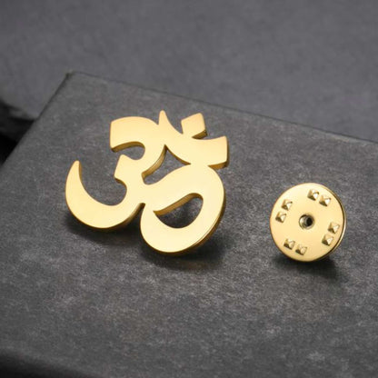 Om Brooch – 22K Gold & 925 Silver Plated Spiritual Elegance