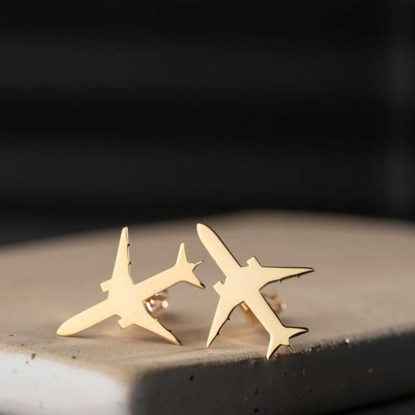 Luxury 22K Gold & 925 Silver Plated Aeroplane Cufflinks – Anti-Tarnish Finish | Aeroplane