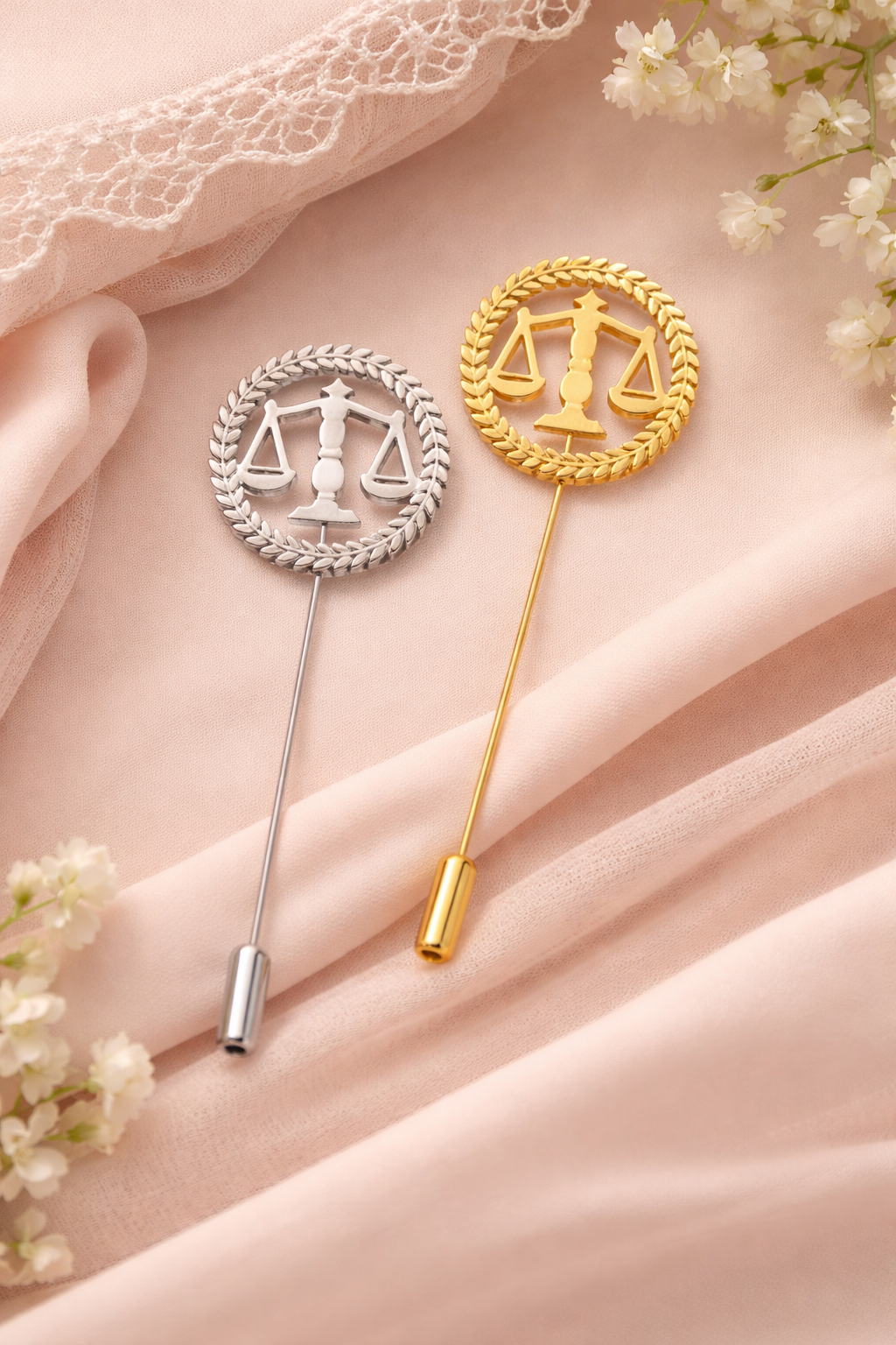 Golden Justice – Premium 22-Carat Plated Coat Pin