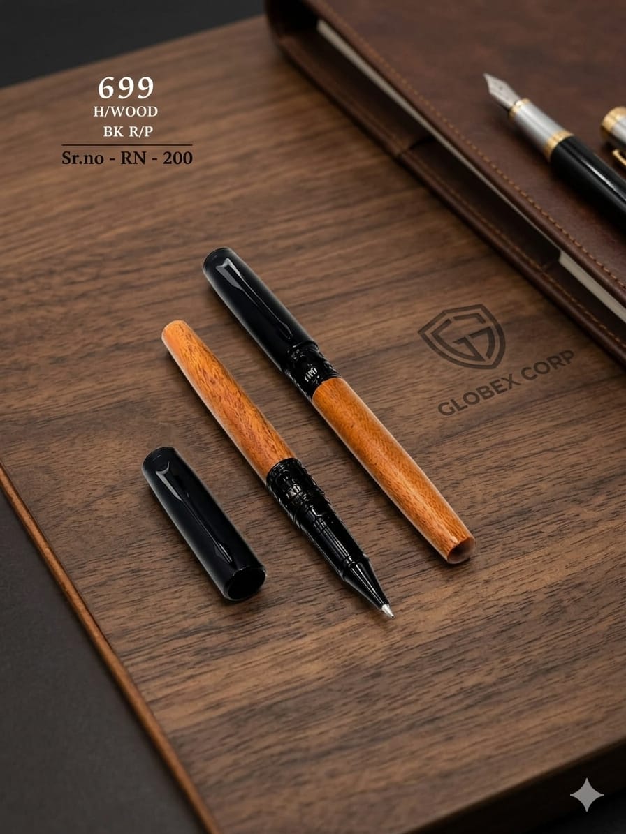 Personalized Heritage Wooden & Black Executive Rollerball Pen