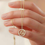 Timeless Blessings – Allah Name Necklace with 22K Gold-Plated Diamond Studs