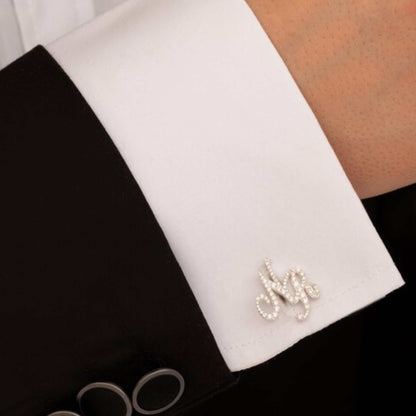 Make a bold, refined statement with our 22-carat gold-plated Initial Diamond Cufflinks.