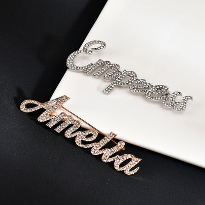 Timeless Style: Custom Diamond Name Brooches
