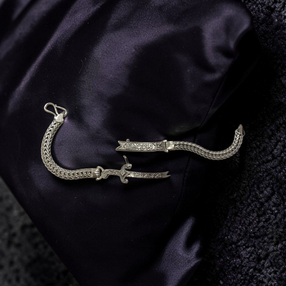 Premium Openable Zulfikar Bracelet – 925 Rhodium & 22 Carat Gold Plated