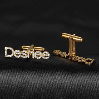 Radiance in Gold: Personalized Diamond-Studded 22K Cufflinks