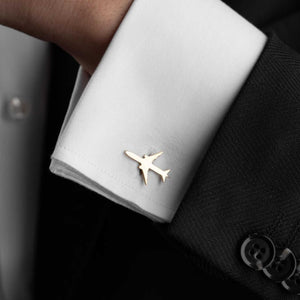 Luxury 22K Gold & 925 Silver Plated Aeroplane Cufflinks – Anti-Tarnish Finish