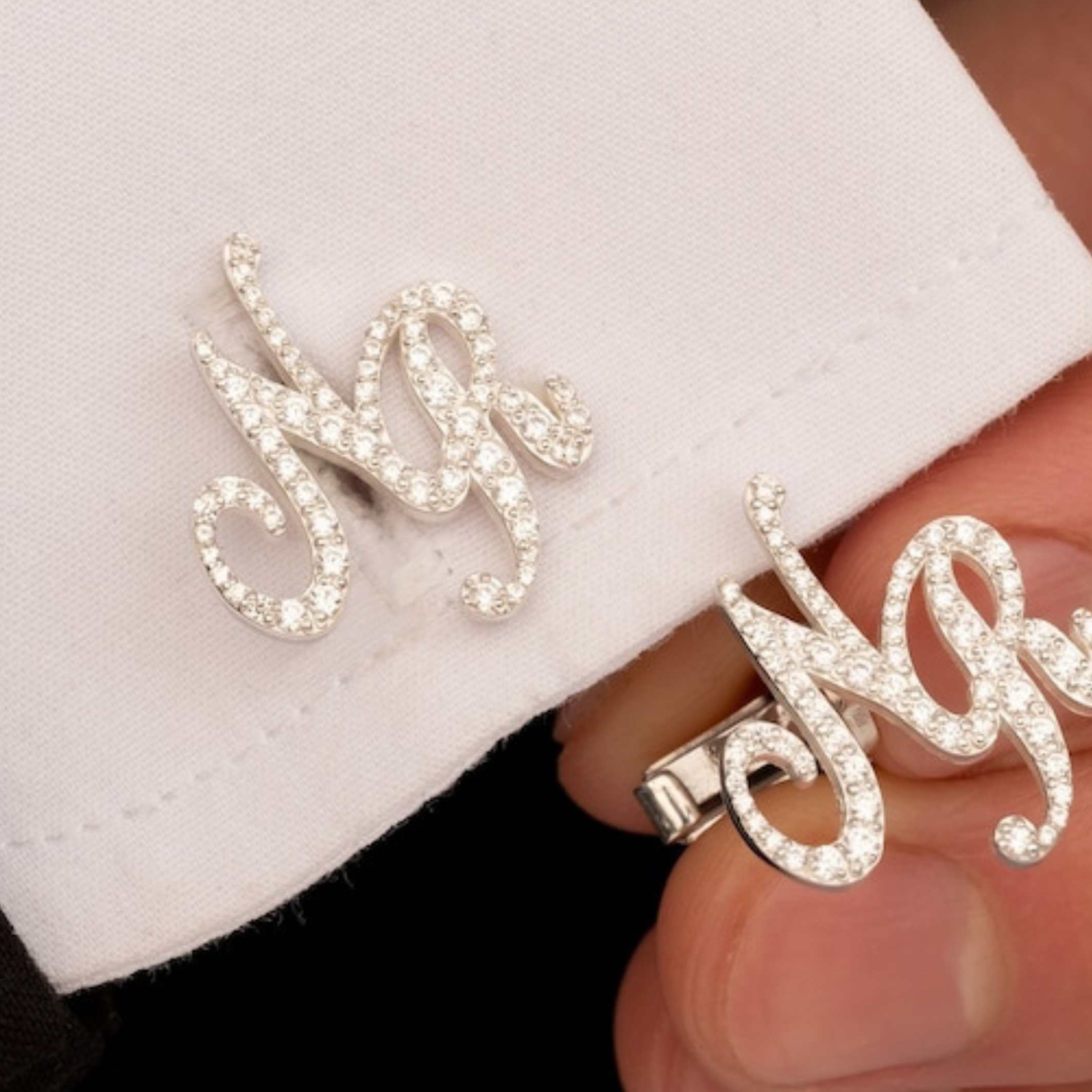 Make a bold, refined statement with our 22-carat gold-plated Initial Diamond Cufflinks.