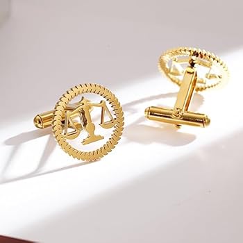 22K Gold-Plated Advocate Justice Cufflinks – High-Quality Symbol of Integrity
