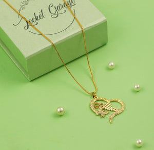 Diamond Cut Butterfly Heart Personalised Necklace