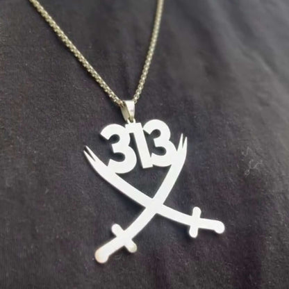 313 Pendant with Zulfikar | Gold & Silver Plated