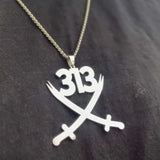 313 Pendant with Zulfikar | Gold & Silver Plated
