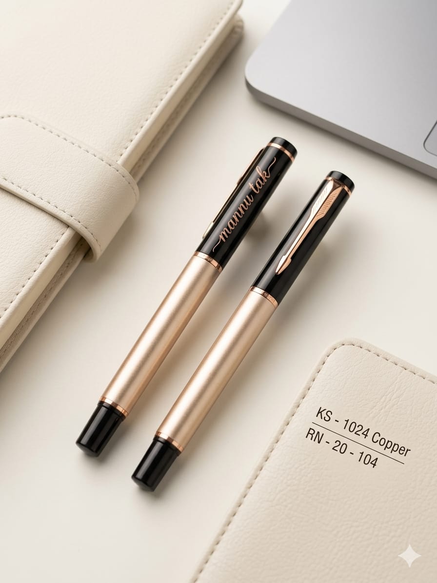 Personalized KS Executive Copper & Gloss Black Rollerball Pen