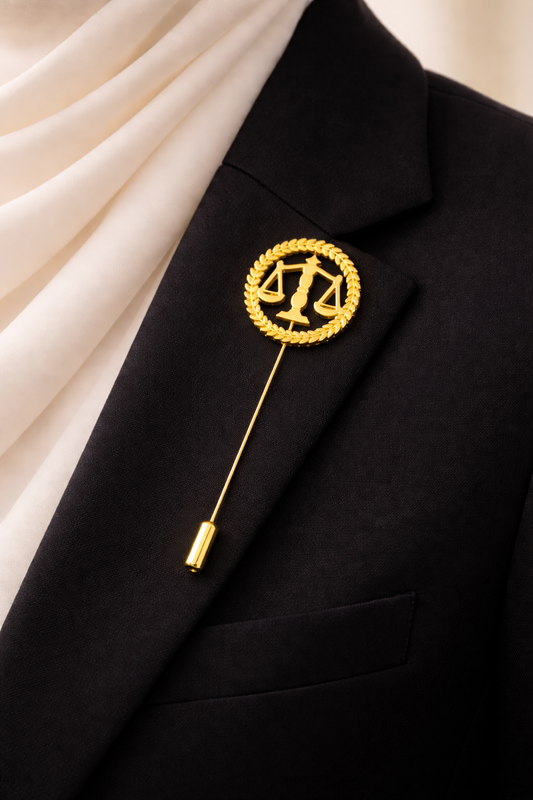 Golden Justice – Premium 22-Carat Plated Coat Pin