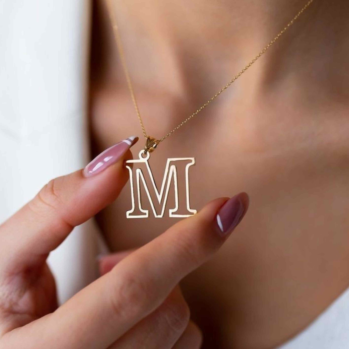 Elegant Initial - Custom Open Alphabet Necklace