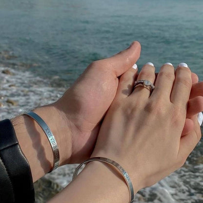 Personalized Couple Bracelets – Custom Engraved Stainless Steel Anti-Tarnish His & Hers Bracelets for Gifts & Daily Wear