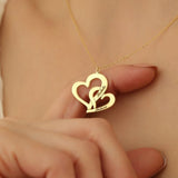 Forever Together – Double Heart Personalized Name Pendant