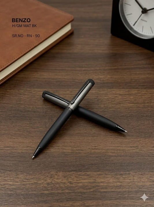 Personalized BENZO Matte Black & Gunmetal Executive Rollerball Pen