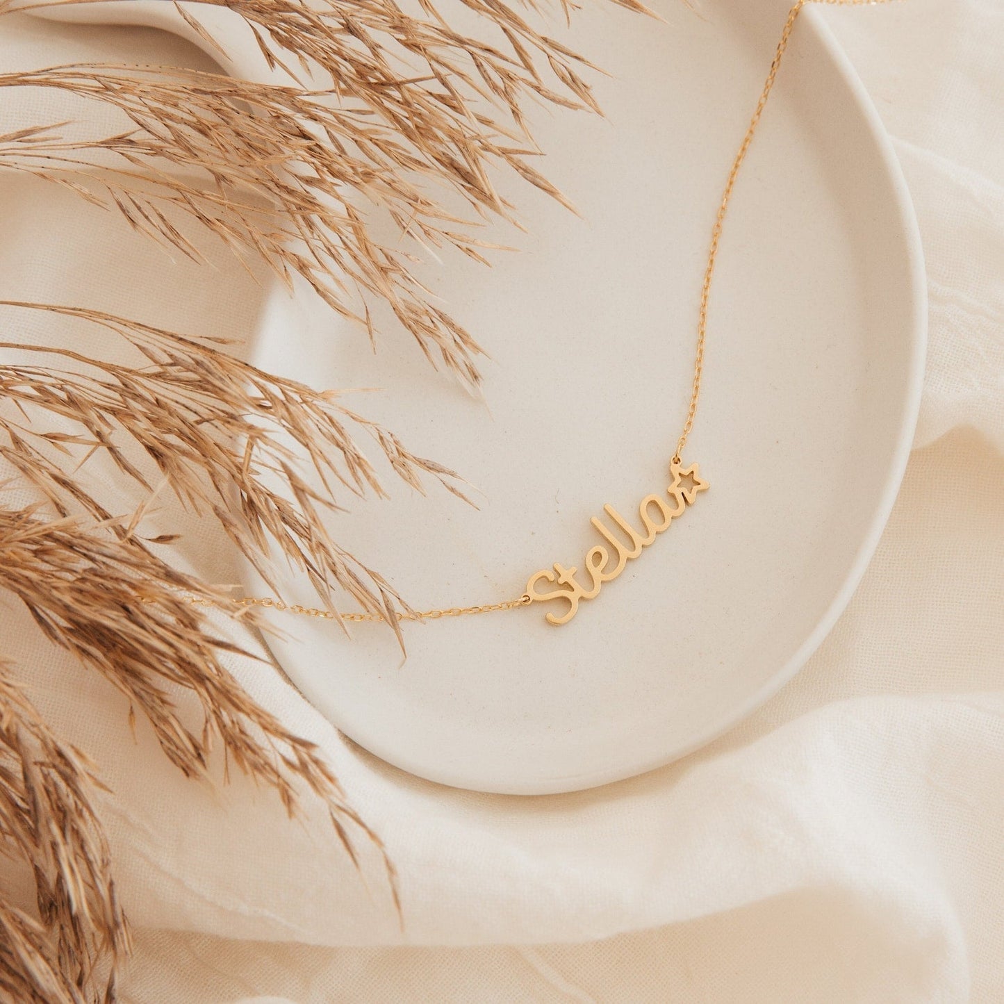 Little Star, Big Love – Custom Kids’ Name Necklace in 22K Gold