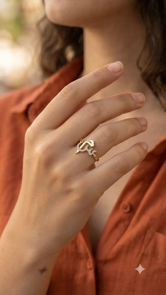 Personalized Luxury: 22K Gold-Plated Diamond Ring