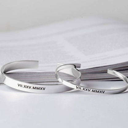 Personalized Couple Bracelets – Custom Engraved Stainless Steel Anti-Tarnish His & Hers Bracelets for Gifts & Daily Wear