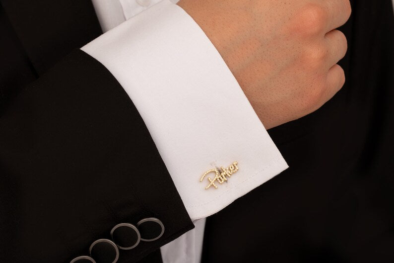 Custom Name Diamond Cufflinks – Exclusive Design, Brilliant Craftsmanship