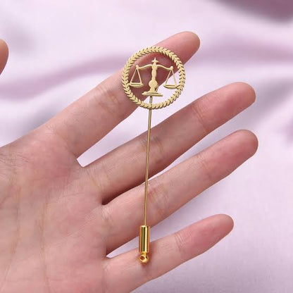 Golden Justice – Premium 22-Carat Plated Coat Pin
