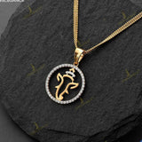 Shree Ganesh Diamond Stud Locket – 22K Gold Plated & 925 Silver Plated | Hindu Religious Pendant